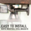 RESTORE Trail Brown 36 in. Shelves with L-Shaped Brackets by PIPE DECOR