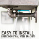 RESTORE Riverstone Grey 36 in. Shelves with L-Shaped Brackets