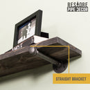 RESTORE Boulder Black 36 in. Shelves with Straight Brackets
