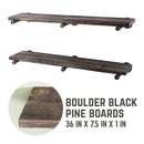 RESTORE Boulder Black 36 in. Shelves with Straight Brackets