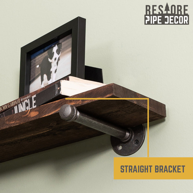 RESTORE Trail Brown 36 in. Shelves with Straight Brackets