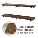 RESTORE Trail Brown 36 in. Shelves with Straight Brackets by PIPE DECOR