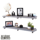 RESTORE Riverstone Grey 36 in. Shelves with Straight Brackets