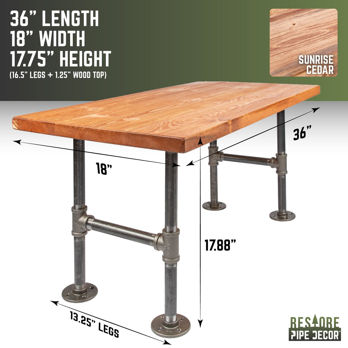RESTORE Sunset Cedar Solid Wood Coffee Table, photo 3 of 10