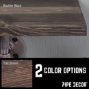 6 in. Wall-Mounted Pipe Toilet Paper Holder with Wood Shelf, Boulder Black