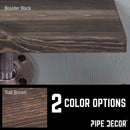 6 in. Wall-Mounted Pipe Toilet Paper Holder with Wood Shelf, Boulder Black by PIPE DECOR