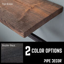 6 in. Wall-Mounted Pipe Toilet Paper Holder with Wood Shelf, Trail Brown by PIPE DECOR