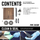 6 in. Wall-Mounted Pipe Toilet Paper Holder with Wood Shelf, Trail Brown