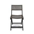 Bistro Foldable Chair With Wicker Backrest