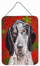 Blue Tick Coonhound Red Snowflakes Holiday Wall or Door Hanging Prints SC9745DS1216