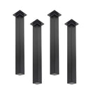 12 in. Skyline Matte Black Square Metal High-Rise Coffee Table Legs - 4 Pack by PIPE DECOR