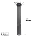 12 in. Skyline Matte Black Square Metal High-Rise Coffee Table Legs - 4 Pack by PIPE DECOR