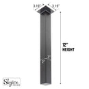 12 in. Skyline Matte Black Square Metal High-Rise Coffee Table Legs - 4 Pack