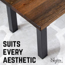 12 in. Skyline Matte Black Square Metal High-Rise Coffee Table Legs - 4 Pack