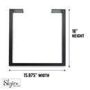 18 in. Skyline Matte Black Square Metal Landscape Coffee or End Table Legs - 2 Pack