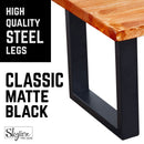 18 in. Skyline Matte Black Square Metal Landscape Coffee or End Table Legs - 2 Pack