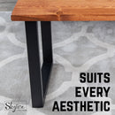 18 in. Skyline Matte Black Square Metal Landscape Coffee or End Table Legs - 2 Pack