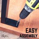 18 in. Skyline Matte Black Square Metal Landscape Coffee or End Table Legs - 2 Pack