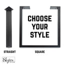 28 in. Skyline Matte Black Square Metal High-Rise Dining or Desk Table Legs - 4 Pack