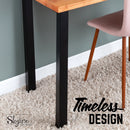 28 in. Skyline Matte Black Square Metal High-Rise Dining or Desk Table Legs - 4 Pack