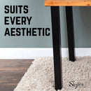 28 in. Skyline Matte Black Square Metal High-Rise Dining or Desk Table Legs - 4 Pack