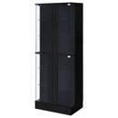 Cabra 4-door LED Curio Display Cabinet Black High Gloss