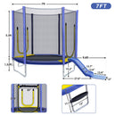 7FT Trampoline for Kids with Safety Enclosure Net, Slide and Ladder, Easy Assembly Round Outdoor Recreational Trampoline
