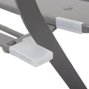 3 Pieces Patio Bistro Balcony Metail Chair Table Set-Gray