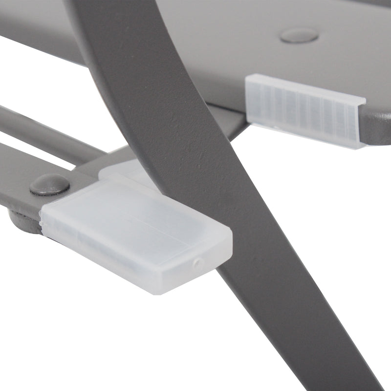 3 Pieces Patio Bistro Balcony Metail Chair Table Set-Gray