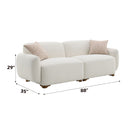 Darius - Boucle Sofa With 2 Toss Pillows - Beige by HouseOfZazla