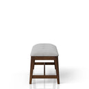 Backless Upholstered Dining Bench Mid Century Seating - Beige by HouseOfZazla