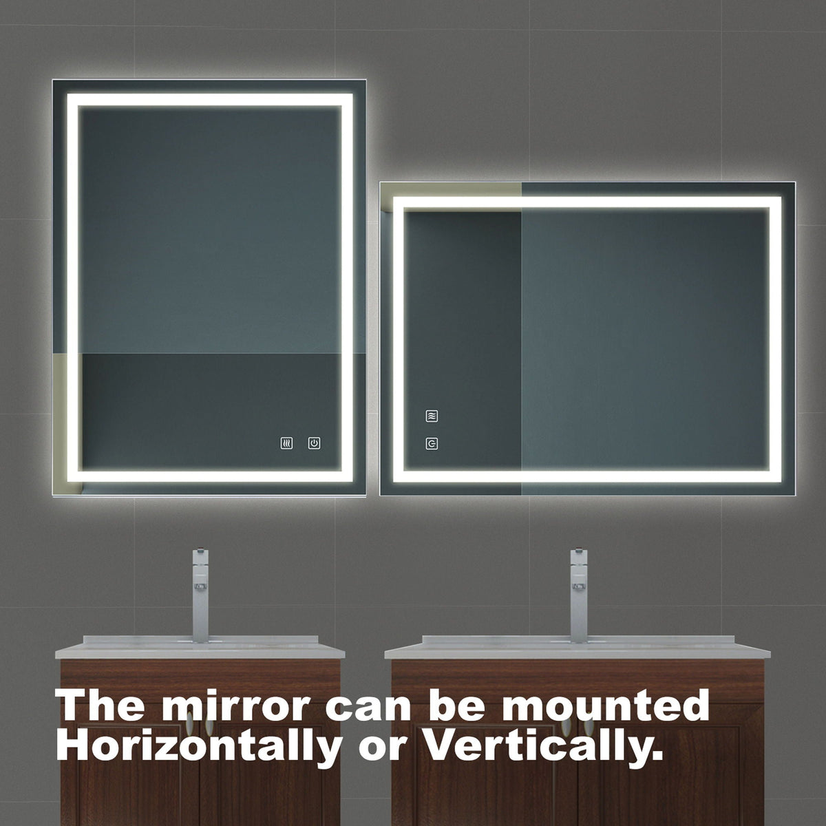 Bathroom Vanity Rectangle Mirror With Front Lighting, Anti Fog, Dimmable, Smart Memory Function, photo 4 of 13