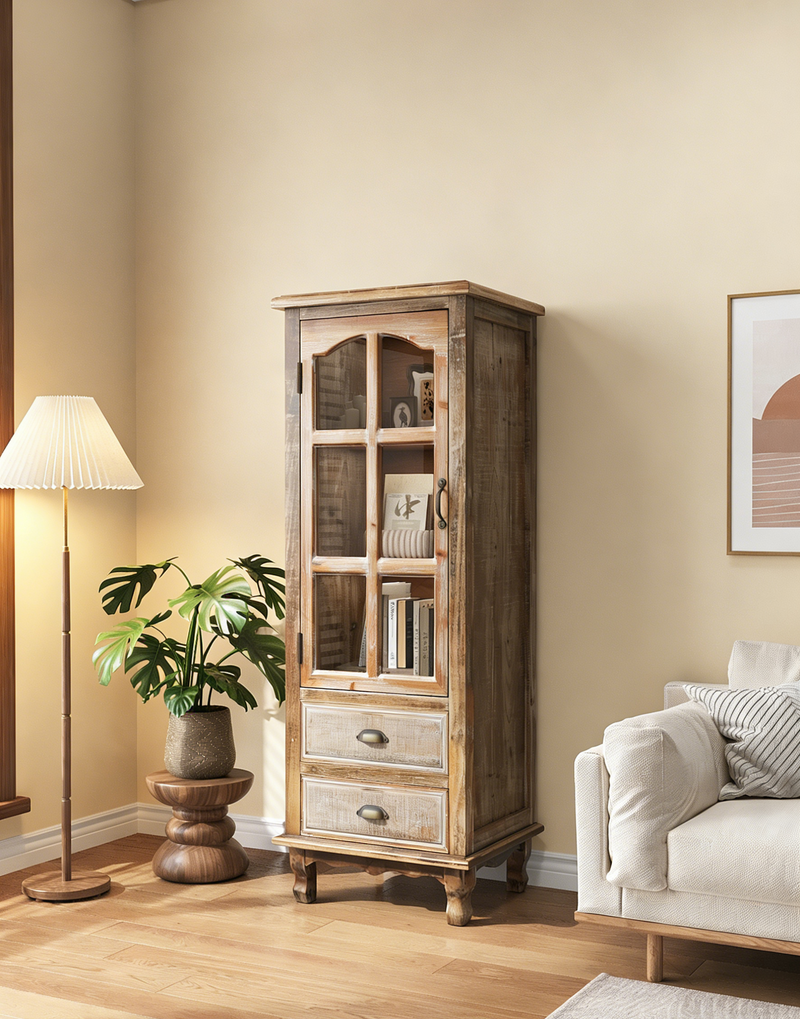 Rustic Wooden Storage Cabinet with Decorative Cutout Door, photo 2 of 10