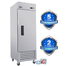 Commercial Freezer 23 Cu.Ft With 1 Solid Door Reach-In Freezers Stainless Steel Etl Approved Upright Freeze Storage - Silver by HouseOfZazla