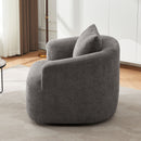 360° Swivel Barrel Sofa Chair With Throw Pillow, Upholstered Accent Chair by HouseOfZazla