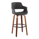Vintage Flair - Mid Century Modern Fixed Height Barstool With Swivel With Round Footrest (Set of 2) by HouseOfZazla
