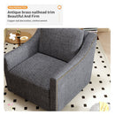 360 Degree Swivel Armchair, Skin Friendly Fabric, Ergonomic Design, Brass Nail Decorative Armchair by Unique Piece Furniture