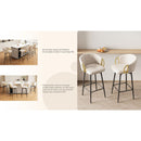 30 inch Dining Chairs Set of 4 Modern style 360°Swivel Bar Chairs with simple design, comfortable high stools, and flexible dining chairs suitable for bars, restaurants,Velvet Bar Chair Beige