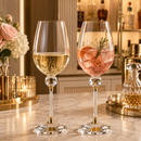 Rhinestone DIAMOND Studded Wine Glasses 16 Ounces Set