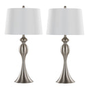 Ashland - Contemporary Table Lamp (Set of 2) - Nickel / White