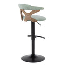 Gardenia - Contemporary Adjustable Barstool With Swivel With Rounded T Footrest (Set of 2) by HouseOfZazla