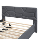 Upholstered Platform Bed With Brick Pattern Headboard And Twin Long Size Trundle by HouseOfZazla