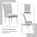 Elizaveta - Side Chair (Set of 2) - Gray Velvet &White High Gloss