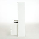 Retro Style 75'' Tall Display Shelf With Cabinet For Hallways Living Room Kitchen - White by HouseOfZazla