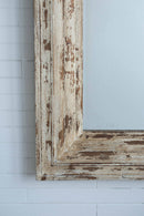 Full Length Rectangle Floor Mirror With Distressed Wood Frame - Brown by HouseOfZazla