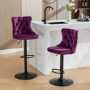 Swivel Barstools Adjusatble Seat Height, Modern Upholstered Bar Stools With Backs Comfortable Tufted For Home Pub And Kitchen Island (Set of 2) by HouseOfZazla