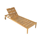 Riviera Outdoor Chaise Lounge with Wheels, Acacia Wood Frame (Set of 2) by HouseOfZazla