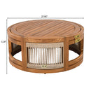 27.95" Acacia Wood Outdoor Coffee Table with Handwoven Rope Accent by HouseOfZazla