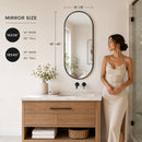 Black PVC Frame Mirror 18X40 Inch
