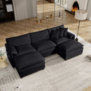 Modern Comfy Deep Seat Modular Sectional Sofa Cloud Couch With Ottoman by Unique Piece Furniture